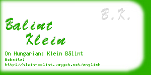 balint klein business card