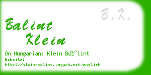 balint klein business card